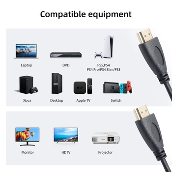 0.5 M 1.5 M 1M 2M Altın Kaplama HDMI Uyumlu 1.4 1080p 3D Video Kabloları HDTV Splitter Switcher HDTV Kablosu