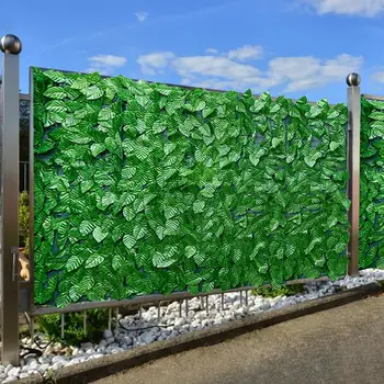 0. 5x3m Yapay Yaprak Bahçe Çit UV Solmaya Korumalı Gizlilik Geri Çekilebilir Çit Ev Arka Bahçe Duvar Peyzaj Düğün Dekor