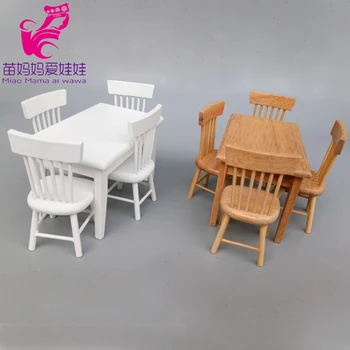 1:12 ölçekli bebek evi mobilya masa ve sandalye seti ahşap mobilya 1: 8 bjd sd ob11 bebek aksesuarları