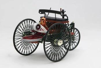 1:18 1886 Mercedes Benz Patent Motorwagen No. 1 alaşım araba modeli simülasyon Klasik araba üç tekerlekli bisiklet Oyuncak Süsler Hediyeler Koleksiyonu