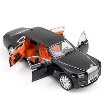 1/20 pres döküm model arabalar Simülasyon Siyah Rolls-Phantom Alaşım Araba Modeli Ses ışık Geri Çekin Koleksiyonu oyuncak arabalar İçin Erkek Hediye