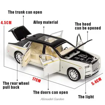 1/32 Alaşım DieCast Rolls-Royce Phantom Model Oyuncak Araba Simülasyon Diecasts ve Oyuncak Araçlar ses ışık Koleksiyonu Oyuncaklar İçin çocuk hediye