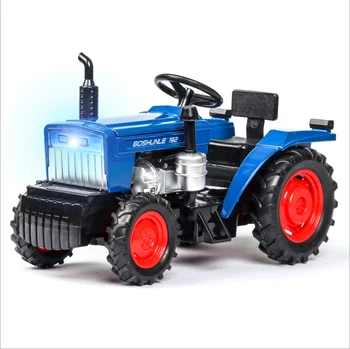1: 32 Simülasyon Çiftlik Özel Traktör ses Ve ışık açık kapı çocuk Oyuncak Alaşım Araba Modeli çocuğun doğum günü hediyesi mavi