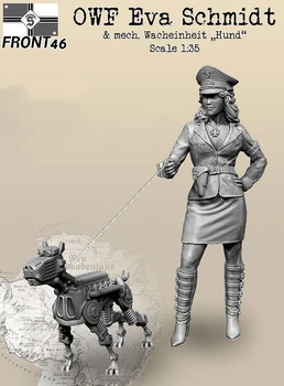 1/35 kadın modern köpek fantezi oyuncak Reçine Modeli Minyatür reçine şekil Unassembly Boyasız