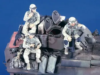 1/35 Reçine şekilli kalıp kiti modern ABD Ekip Irak Savaşı (3 Rakamlar) oyuncak Reçine Modeli Minyatür reçine şekil Unassembly Boyasız
