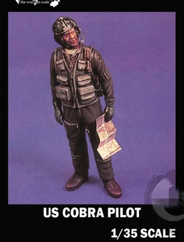 1/35 Reçine şekilli kalıp kitleri Cobra helikopter pilotu Demonte ve boyasız