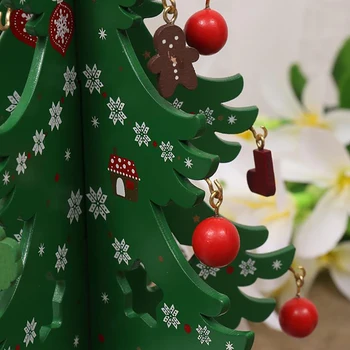 1 Adet Ahşap Noel Ağacı Zanaat Malzemeleri çocuk El Yapımı DIY Stereo Noel Ağacı Sahne Düzeni Metal Süslemeleri Süsler