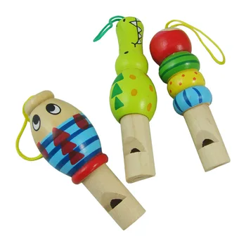 1 Adet Bebek Islık Oyuncak Ahşap Rastgele Renk Oyuncaklar Karikatür Hayvan Düdük Eğitici müzik enstrümanı Oyuncak Bebek Çocuklar için çocuk