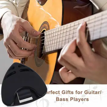1 adet gitar seçim tutucu plastik mızrap kabuk hızlı arabulucu depolama kendinden Yapışkanlı üçgen Şekli