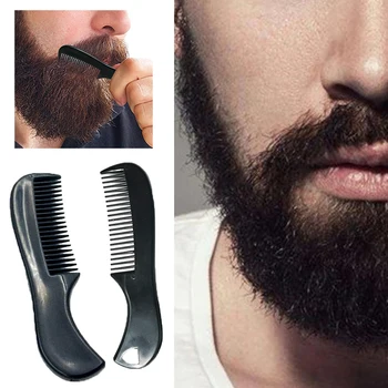 1 ADET Mini sakal tarağı Siyah Mini Cep sakal tarağı Erkekler için Plastik Bıyık Yüz Saç Fırçası Sakal Şekillendirici Dolaşık Açıcı Tarak