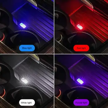 1 ADET Mini USB 7 renk isteğe bağlı LED araba iç takı Neon ışıkları dekoratif atmosfer lamba araba ışık araba aksesuarları
