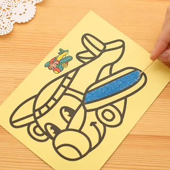1 Adet Moda Karikatür Çocuk Çizim Oyuncaklar Kum Boyama Resimleri Çocuk DIY El Sanatları Eğitici Oyuncak Çocuklar İçin Hediye