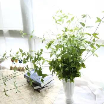 1 Adet Sahte chlorophytum comosum Parthenocissus Yeşillik Yaprakları Yapay Bitkiler Yeşil Yapraklar Ev Düğün Bar Dekorasyon