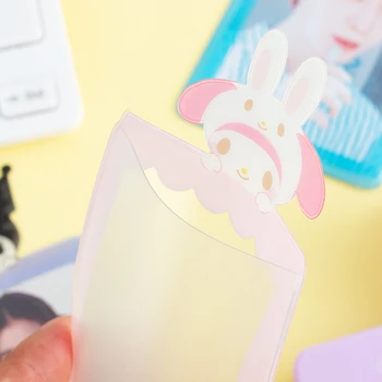 1 adet Sanrio Koruyucu Kılıf Pachacco Kuromi Hello Kitty Kawaii Fotocard Koruyucu Kılıf Idol Fotoğraf kart tutucu Kırtasiye