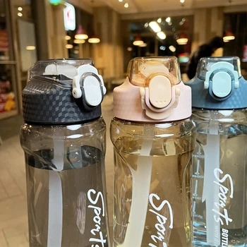 1 ADET Spor Su Şişeleri Spor sızdırmaz Damla geçirmez Taşınabilir Shaker Kupa Açık Seyahat su ısıtıcısı Plastik İçecek Su Bardağı BPA Ücretsiz