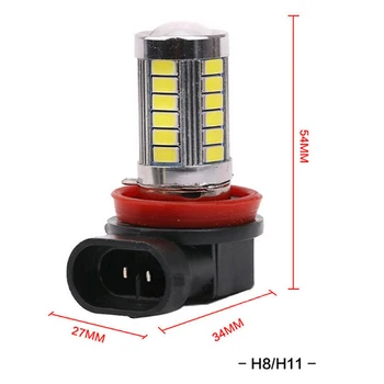 1 Adet süper parlak H8/H11 33-LED beyaz araba sis ışık Far sürüş lambası ampul