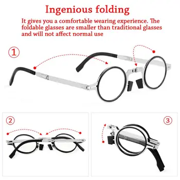 1 ADET Unisex yeni moda katlanır okuma gözlüğü taşınabilir Anti UV400 Anti göz Yorgunluğu mavi ışık engelleme okuyucular gözlük durumda