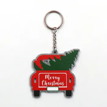(1 adet) yeni liste CN Noel araba Unisex sevimli Akrilik glitter Anahtarlık