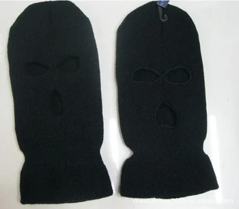 1 ADET Yeni Stil Siyah Yün Cs Stil Kış Rüzgar kayak şapkası Erkekler Kadınlar İçin Kap 3 Delik Boyun İsıtıcı