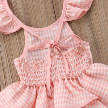 1 İla 5 Yıl Toddler Bebek Kız yaz elbisesi Çocuklar Küçük Kızlar Ruffled Tutu Sundress Parti Pageant Katmanlı Prenses Elbiseler