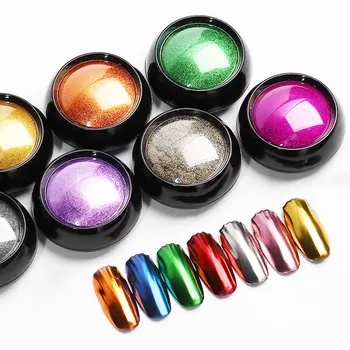 1 Kutu Tırnak Ayna Glitter Toz Metalik Renk Nail Art UV Jel Parlatma Krom Gevreği Pigment Toz Süslemeleri Manikür