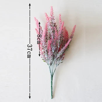 1 Paket Romantik Provence Lavanta Düğün Dekoratif Çiçek Ev Dekor için yapay çiçekler Tahıl Sahte Bitki Vazo Olmadan