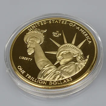 1 Trilyon Dolar Altın Gümüş Kaplama Amerika Birleşik Devletleri Koleksiyonu Metal Sikke 1 Trilyon Dolar Ürün