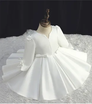 1 Yıl Doğum Günü Elbise Kıyafetler Beyaz Bebek Kız Giysileri Yay Bebek Parti Elbise Prenses Bebek Kız Vaftiz Elbise Noel Kıyafeti