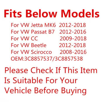 1 Çift Araba Yan Kanat Ayna Kapağı Kapağı VW Jetta Mk6 Passat B7 CC Beetle Scirocco Dikiz Aynası Otomotiv Aksesuarları Trim