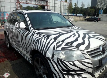 10/20/30/40 / 50X152CM Siyah Beyaz Zebra vinil Araba Sticker Wrap Yapışkanlı Araba Motosiklet Scooter Filmi Folyo Hava Kabarcığı Ücretsiz
