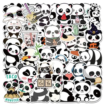 10/30/50 ADET Karikatür Sevimli Panda Graffiti Su geçirmez Etiket Bavul Dizüstü Buzdolabı SkateboardStationeryBoxHelmetWholesale