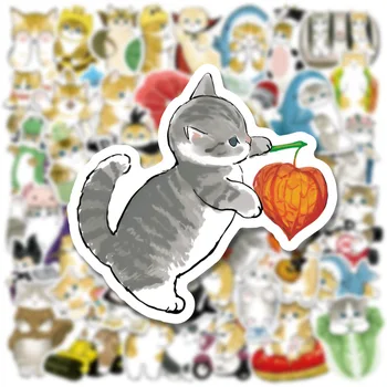 10/50 Adet Kawaii Kedi Karikatür Sticker Sevimli Hayvan Çıkartmaları Çocuk Oyuncakları DIY Karalama Defteri Dizüstü Sabit Gitar Bavul Araba Sticker