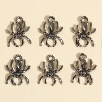 10 adet 17x13. 5mm Küçük Örümcek Takılar Hayvan Emaye Kolye Fit DIY Kolye Küpe Takı Yapımı El İşi Aksesuarları
