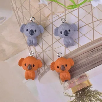 10 adet 3D Koala Reçine Takılar Karikatür Kolye Sevimli Küpe Bilezik Anahtarlık Takı Aksesuarları DIY Yapımı Toplu Toptan