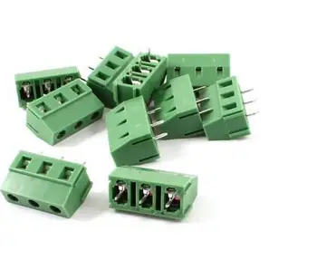 10 Adet 3Pin 7.5 mm Aralığı 300V 10A PCB dayanağı Tipi Terminal Bloğu Yeşil
