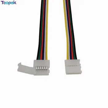10 adet 6 pin 12mm Genişlik RGB CCT LED Konektörü Lehimsiz 1 Klip Veya 2 Klip Kolay Konnektör Adaptörü 6pin RGB + CCT LED Şerit