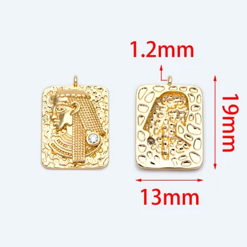10 adet Altın Mısır Firavunu Kolye, 19x13mm, Antika Kolye, Kolye Yapımı, takı yapma malzemeleri (GB-1535)