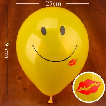 10 adet / grup 12 inç Sarı Gülümseme Yüz Lateks Balonlar Hava Topları Şişme Düğün Parti Dekorasyon Doğum Günü Partisi Balon Malzemeleri