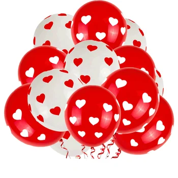 10 adet / grup Kalp Nokta Lateks Balon Düğün sevgililer Günü Nişan Yıldönümü Partisi Dekorasyon Helyum Şişme Balon