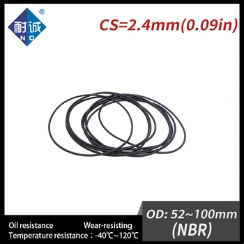 10 Adet / grup Nitril Kauçuk Siyah NBR 70A O-ring CS2. 4mm OD52/55/60/62/65/70/75/80/85/90/95/100mm O Ring Conta Yağı Su Geçirmez