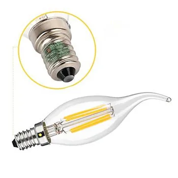 10 adet LED Ampul E14 4 W / 6 W Kısılabilir Edison Retro Filament Mum ışığı AC220V C35 Sıcak / Soğuk Beyaz 360 Derece enerji tasarruflu lamba