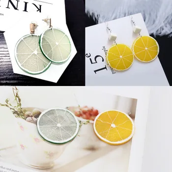 10 adet Limon Dilim Emaye Alaşım Kolye charm El Yapımı küpe bilezik kolye Takı DIY Bileşeni