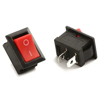 10 ADET Mini basmalı düğme anahtarı SPST 2 Pin ON / OFF Rocker Geçiş Anahtarı 6A 250v