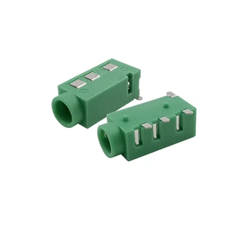 10 ADET yeşil renk 3.5 kulaklık jakı ses jakı PJ-320D 4 pin MP3 Aksesuarları PJ320D SMD kulaklık soketi 3.5 ses soketi dişi
