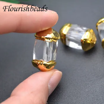 10 adet Yüksek Kalite Temiz Kristal Altın Kaplama Rrectangle Boncuk Bağlayıcı Takı Yapma Malzemeleri