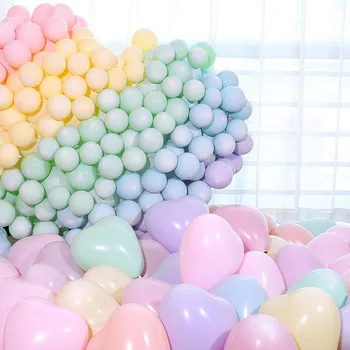 10 inç Renkli Acıbadem Kurabiyesi Lateks Balonlar Bebek Duş Düğün Doğum Günü Partisi Dekorasyon Çocuklar Hediye Kalp Pastel Balonlar Hava Globos