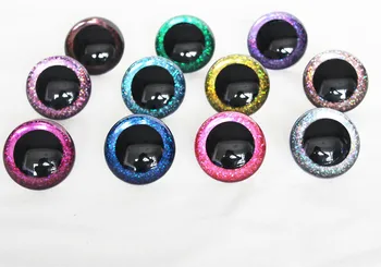 10 PAİRS 18mm için 60mm yuvarlak temizle oyuncak emniyet glitter gözler ile glitter kumaş ile sert yıkama B11