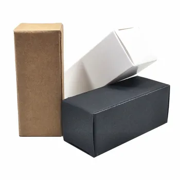 100 adet / grup Kraft Kağıt Kağıt Kartı Paketi Kutusu Parti Düğün Misafirler için Hediyeler paketleme kutusu Kozmetik Parfüm Şişesi Karton saklama kutusu