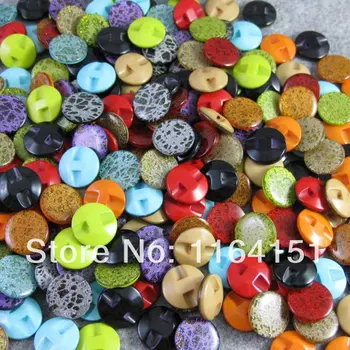 100 adet / paket Karışık Renk Konfeksiyon Düğmeleri Zanaat Gömlek Düğmesi Dia 12.5 mm Yuvarlak Reçine Düğmeler