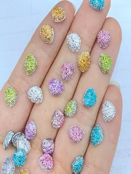 100 adet Sevimli Mini Yeni Reçine Mini Renkli Kabukları Tırnak Rhinestones Taşlar Glitter Nail Art Takı Manikür Tırnak Sanat Süslemeleri